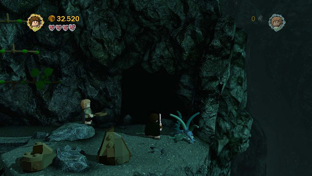 #4 After the second climbable wall and using the narrow tunnel - Secret Stairs - Collectibles - LEGO The Lord of the Rings - Game Guide and Walkthrough