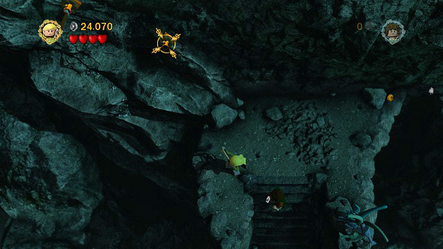 Head into the second location and shoot an arrow in to the target on the left side - Secret Stairs - Collectibles - LEGO The Lord of the Rings - Game Guide and Walkthrough