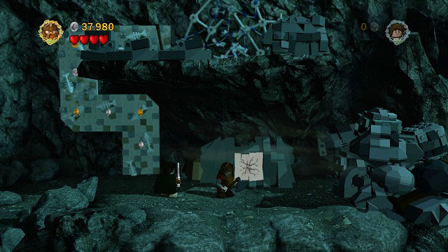 To the right of the second climbable wall you will find a cracked LEGO brick - Secret Stairs - Collectibles - LEGO The Lord of the Rings - Game Guide and Walkthrough