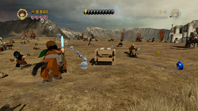 You have to destroy three chests during the horse charge to receive the Minikit - Battle of Pelennor Fields - Collectibles - LEGO The Lord of the Rings - Game Guide and Walkthrough