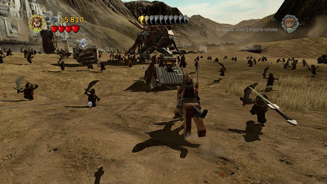 During the charge, when the Mumakil appear, after passing by a group of four of them you should see a ramp in the middle of the road - ride across it to collect the Minikit - Battle of Pelennor Fields - Collectibles - LEGO The Lord of the Rings - Game Guide and Walkthrough
