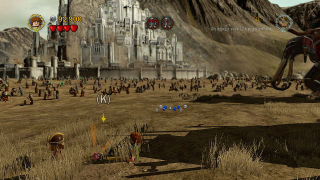 You can collect the treasure together with Minikit #10 - Battle of Pelennor Fields - Collectibles - LEGO The Lord of the Rings - Game Guide and Walkthrough
