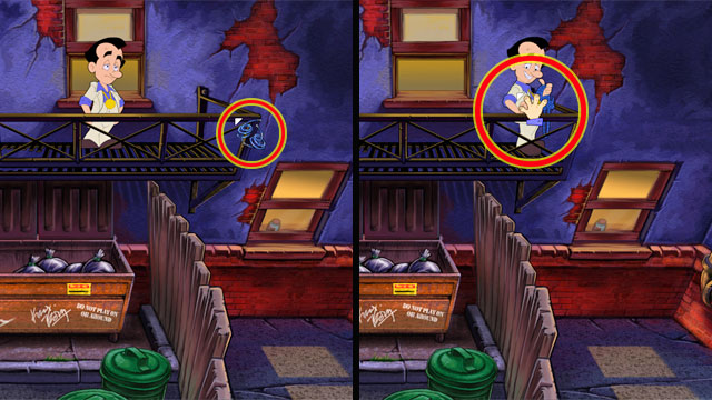 Use this cord on handrail on the right and Larry will attach himself to handrail - 3. Faith - Walkthrough - Leisure Suit Larry: Reloaded - Game Guide and Walkthrough