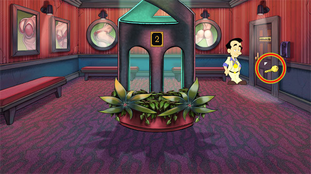 When you have a key use elevator to go to 2 floor in Caesar's Phallus hotel - 4. Jasmine - Walkthrough - Leisure Suit Larry: Reloaded - Game Guide and Walkthrough