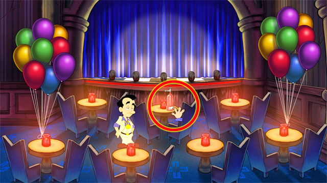 On a table is a tank of helium - take it - 5. Eve - Walkthrough - Leisure Suit Larry: Reloaded - Game Guide and Walkthrough