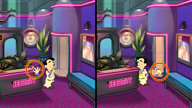 Here use red button on the right side of the desk - 5. Eve - Walkthrough - Leisure Suit Larry: Reloaded - Game Guide and Walkthrough