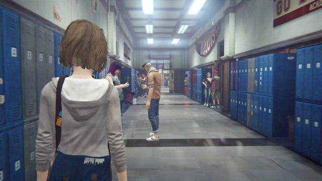 After leaving the classroom take a look around the hall and have a conversation with your peers - Chapter 1 - Walkthrough - Life is Strange - Game Guide and Walkthrough