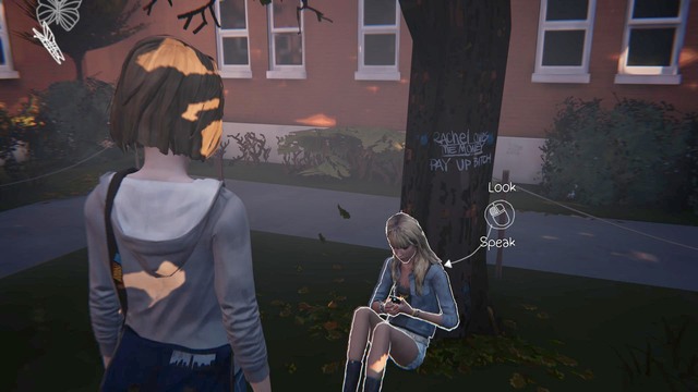 Approach Taylor, who is sitting by the tree and speak with her if you want to get another journal entry - Chapter 2 - Walkthrough - Life is Strange - Game Guide and Walkthrough