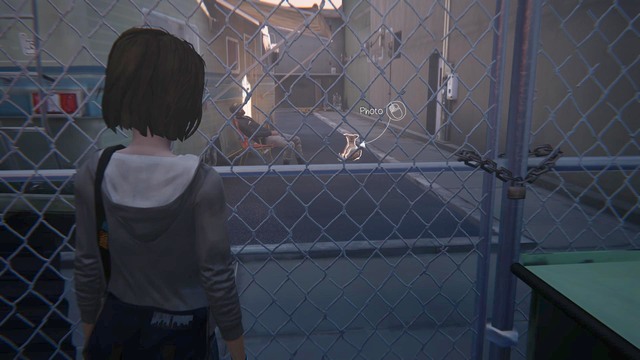 After arriving at the place, look around the area before you enter the bar - Chapter 2 - Walkthrough - Life is Strange - Game Guide and Walkthrough