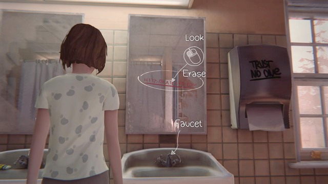 After youve done it, head towards the bathroom and use the middle shower - Chapter 1 - Walkthrough - Life is Strange - Game Guide and Walkthrough