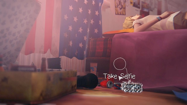 After the escape from the school and the following wake-up call pick up the camera from the floor and take a selfie - Chapter 3 - Walkthrough - Life is Strange - Game Guide and Walkthrough