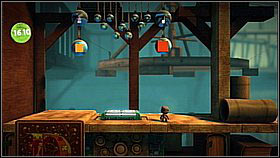 Below, don't go right but turn back and head left - once by the ramp, you will see a path leading down - Grab and Swing - Da Vinci's Hideout - LittleBigPlanet 2 - Game Guide and Walkthrough