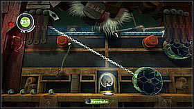 Apart from the grappling hook, two sponges will appear and the switched will move up - Final Test - Da Vinci's Hideout - LittleBigPlanet 2 - Game Guide and Walkthrough