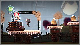Behind the co-op zone you will come across enemies - just jump on their heads - Runaway Train - Victoria's Laboratory - LittleBigPlanet 2 - Game Guide and Walkthrough