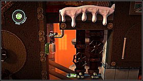 On the other side you will come across a vertical conveyor belt - before riding down, you need to grab the item on the lower platform - The Cakeinator - Victoria's Laboratory - LittleBigPlanet 2 - Game Guide and Walkthrough