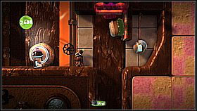 The next use of the cake machine will be blocking the machine - you have to do it so that you create a path - The Cakeinator - Victoria's Laboratory - LittleBigPlanet 2 - Game Guide and Walkthrough