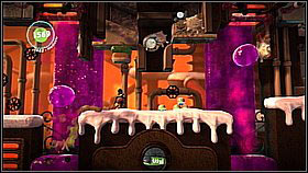 Further you will come across waterfalls of the pink junk - make things easier by blocking the source with a cake - The Cakeinator - Victoria's Laboratory - LittleBigPlanet 2 - Game Guide and Walkthrough