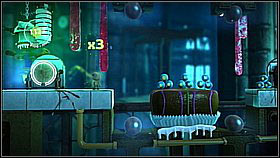 A few steps further you will come across more electrified surfaces - this time the electricity follows a pattern - Currant Affairs - Victoria's Laboratory - LittleBigPlanet 2 - Game Guide and Walkthrough