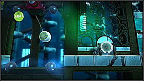 Jump over the next trap with lightning bolts (by swinging on the sponge) - Currant Affairs - Victoria's Laboratory - LittleBigPlanet 2 - Game Guide and Walkthrough