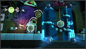 Behind the next checkpoint, you will have to use two elevators - jump off the higher one to catch a few items - Currant Affairs - Victoria's Laboratory - LittleBigPlanet 2 - Game Guide and Walkthrough