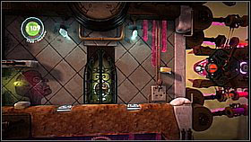 On the first floor, grab the cake on the left and jump over the electric missiles going along the floor - Kling Klong - Victoria's Laboratory - LittleBigPlanet 2 - Game Guide and Walkthrough