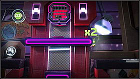 A bit further you will come across a door and a button in the air - catch a Sackbot (by driving him into a corner) and throw him twice into the button - Maximum Security - The Factory of a Better Tomorrow - LittleBigPlanet 2 - Game Guide and Walkthrough