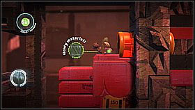 Wait for the compactor's platform to go down - once it does, jump onto it and run left to reach a hole in the ceiling with a launch pad in the background - Waste Disposal - The Factory of a Better Tomorrow - LittleBigPlanet 2 - Game Guide and Walkthrough