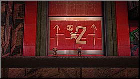 In order to reach the two players zone, you have to jump along the footbridges once the flamethrowers retreat into the wall - Waste Disposal - The Factory of a Better Tomorrow - LittleBigPlanet 2 - Game Guide and Walkthrough