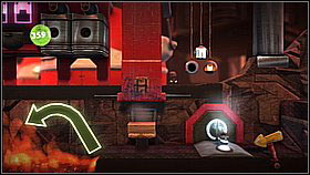 Before you move on, use the launch pad to jump onto the upper platform once the stampers and up - Waste Disposal - The Factory of a Better Tomorrow - LittleBigPlanet 2 - Game Guide and Walkthrough