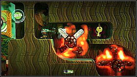 Free the patient, extinguish the flames and destroy two burning enemies who will jump out from the lava - Patients Are a Virtue - Eve's Asylum - LittleBigPlanet 2 - Game Guide and Walkthrough