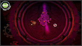 Once you defeat the protection (purple elements), the eye will call in new sidekicks - run to the bottom of the screen - Invasion of the Body Invaders - Eve's Asylum - LittleBigPlanet 2 - Game Guide and Walkthrough