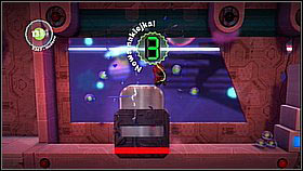 Use the long platform to get to the right - collect the items in the niche - Set the Controls for the Heart of the Negativitron - p. 2 - The Cosmos - LittleBigPlanet 2 - Game Guide and Walkthrough