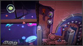 Once you reach a room with boxes floating in the air, search for a launch pad - bounce off it to the left to collect the items - Set the Controls for the Heart of the Negativitron - p. 2 - The Cosmos - LittleBigPlanet 2 - Game Guide and Walkthrough