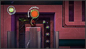 One more trap await you - jump above (just slightly pressing X) the electrified cape and grab the wheel - Set the Controls for the Heart of the Negativitron - p. 2 - The Cosmos - LittleBigPlanet 2 - Game Guide and Walkthrough