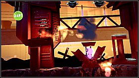 Go back towards the machine - below it in the background there's a hidden launch pad and an item - Where in the World is Avalon Centrifuge - The Cosmos - LittleBigPlanet 2 - Game Guide and Walkthrough