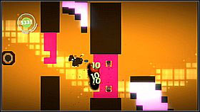 Two bubbles are beside the upper and lower corner of the platform (behind the blocks that were trying to block us) - Fight of the Bumblebees - The Cosmos - LittleBigPlanet 2 - Game Guide and Walkthrough