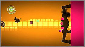 Once you reach a pink wall, destroy its first layer - Fight of the Bumblebees - The Cosmos - LittleBigPlanet 2 - Game Guide and Walkthrough