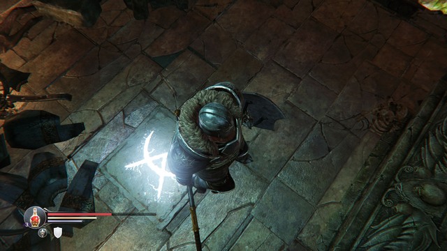If you notice, on the floor, a tile with a glowing rune etched in it, stand on it - Collectibles - Lords of the Fallen - Game Guide and Walkthrough