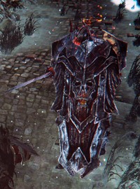 The shieldmaster is one of two demons that hide behind a large shield - Opponents - Lords of the Fallen - Game Guide and Walkthrough