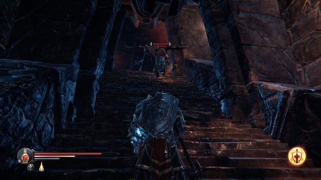 The Tyrant is waiting at the top of the stairs. Get around him and enter the room quickly. Then, climb another stairs, where you find his heart. - Find Antanas and Kaslo at the Monastery Citadel - The Temple - Lords of the Fallen - Game Guide and Walkthrough