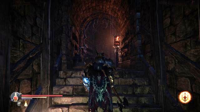 The stairs to the upper level of the Catacombs. - Find Antanas and Kaslo at the Monastery Citadel - Catacombs - Lords of the Fallen - Game Guide and Walkthrough