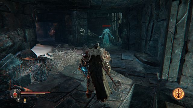 The spirit is a bit stronger version of the Mage. An additional handicap is that you cannot lock the camera on this opponent. - Entering with Yetka - The Temple - another visit - Lords of the Fallen - Game Guide and Walkthrough