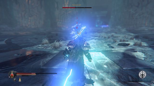When you stand too close to the boss, he will start preparing his attack, you will not manage to escape the beam of lightning. - Annihilator - Chamber of Lies - Bosses - Lords of the Fallen - Game Guide and Walkthrough