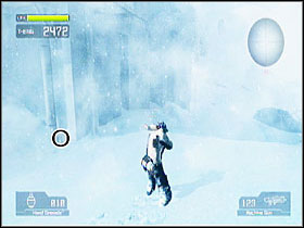 At the corner of the first building you enter on this level - Target Marks: Mission 1 - Target Marks - Lost Planet: Extreme Condition - Game Guide and Walkthrough