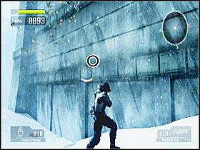 On a distant wall that you can see across the snowplane - Target Marks: Mission 3 - Target Marks - Lost Planet: Extreme Condition - Game Guide and Walkthrough