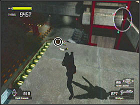 On a platform above the huge VS hangar at the end of the level - Target Marks: Mission 10 - Target Marks - Lost Planet: Extreme Condition - Game Guide and Walkthrough