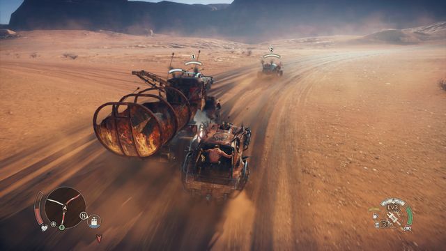 After a successful attaching to enemy, you will consequently reduce the durability of enemy vehicle. - In vehicle - Combat - Mad Max - Game Guide and Walkthrough