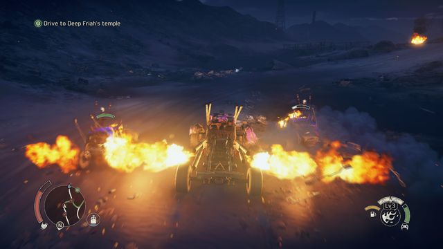 Burners are perfect against enemies driving close to your vehicle. - In vehicle - Combat - Mad Max - Game Guide and Walkthrough
