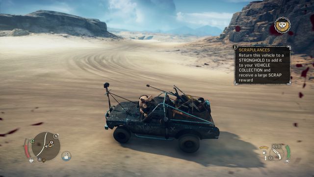 A successful theft of a vehicle from the Hollow point camp will be rewarded with large amounts of Scrap. - Balefire Flatland - Jeets Territory - maps - Mad Max - Game Guide and Walkthrough