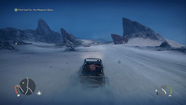 Examine the two camps marked on the map - in the one on the right you will find enemies and the fuel you seek. - Magnum Opus - Story missions - Mad Max - Game Guide and Walkthrough